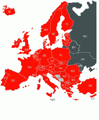 Carte des Etats membres